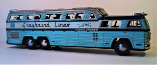 LARGE TIN FRICTION 1950 ' S GREYHOUND SCENIC CRUISER BUS I.  Y.  METAL TOYS JAPAN 4