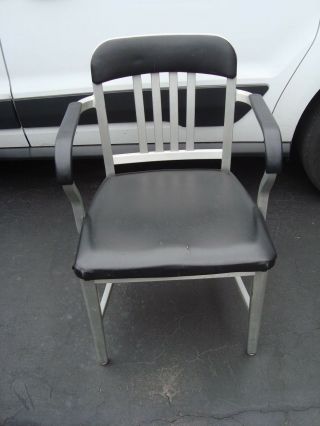 Emeco Semi - Uphols Navy Chair Recycled Brushed Aluminum