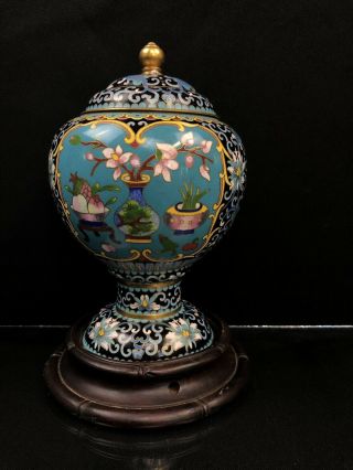 Chinese Antique Cloisonné Vase With Lid No/R 5