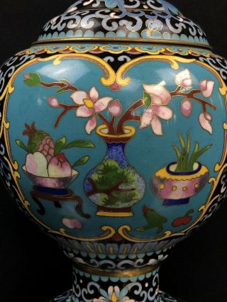 Chinese Antique Cloisonné Vase With Lid No/R 6