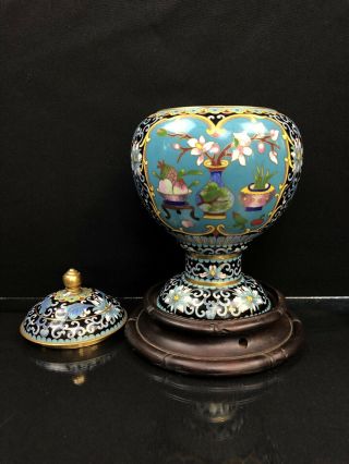 Chinese Antique Cloisonné Vase With Lid No/R 7