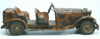 Tipp Co Tinplate Mercedes Military Staff Car 1937,  All 4 Riders Missing