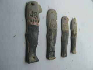 Ancient Egyptian Four Sons of Horus in Black Faience 3