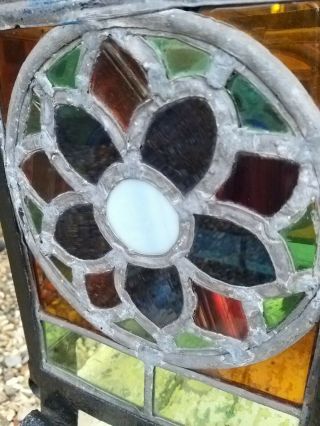 A Large Vintage Wrought Iron And Stained Glass Lantern Shade Porch Hall Arts And 8