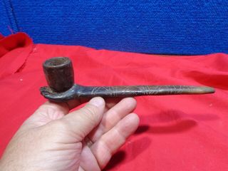Native American Artifact Clay Pipe A - 1