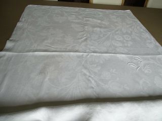 Antique French Pure Linen Damask Tablecloth 208 