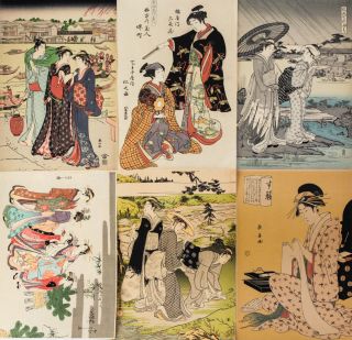 Japanese 6 Sheets Of Woodblock Prints By Various Artists 23040