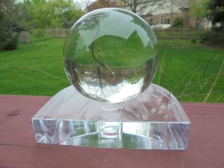 Rare Steuben Art Glass Walter Dorwin Teague Art Deco Globe Bookend c 1930 3