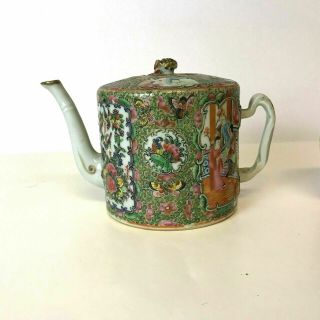 Antique Chinese Porcelain Rose Medallion Teapot