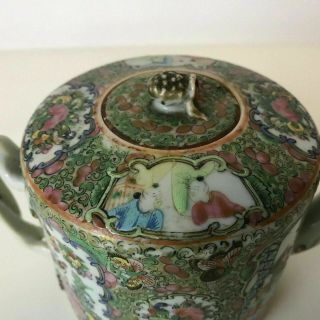 Antique Chinese Porcelain Rose Medallion Teapot 5