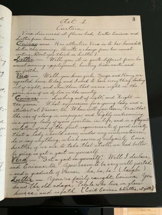 MANUSCRIPT 19th CENTURY UNPUBLISHED AMERICAN PLAY,  LIKELY YORK 5