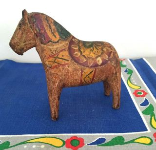 Antique Reddish Brown Swedish Dala Horse Folk Art