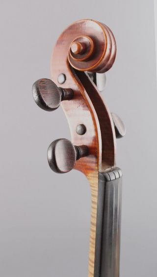 Exceptional Antique Inlaid Double Purfling Figured Maple 4/4 Violin & Bow 8