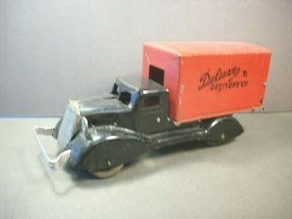 VINTAGE 1930s MARX or WYANDOTTE PRESSED STEEL TOY DELUXE DELIVERY CO.  TRUCK 11 