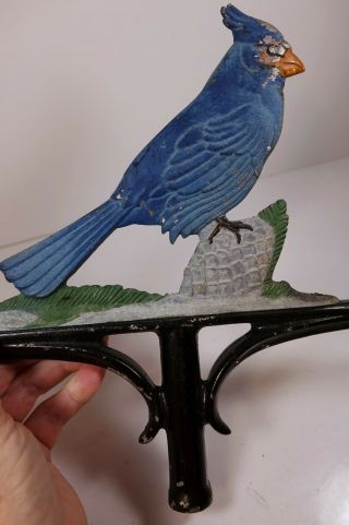 Vintage Blue Bird Weather Vane Lightning Rod Arrow Pointer Cardinal Barn Roof 6