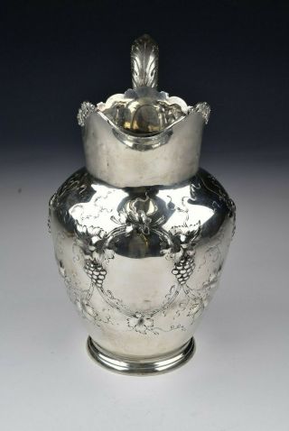 Early American Grape Pattern Sterling Silver Water Pitcher 27 Troy Ounces 2