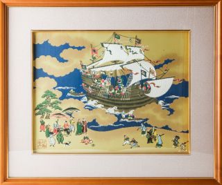 Japanese Kawashima Textile Quality Product Nishijin Foreign Ship Framed 24953
