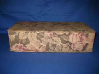 French Antique 1920s Boudoir Box Floral Upholstery Fabric Glove,  Jewelery Box 4