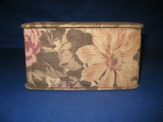 French Antique 1920s Boudoir Box Floral Upholstery Fabric Glove,  Jewelery Box 5