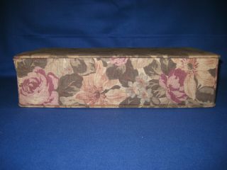 French Antique 1920s Boudoir Box Floral Upholstery Fabric Glove,  Jewelery Box 6