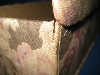 French Antique 1920s Boudoir Box Floral Upholstery Fabric Glove,  Jewelery Box 8