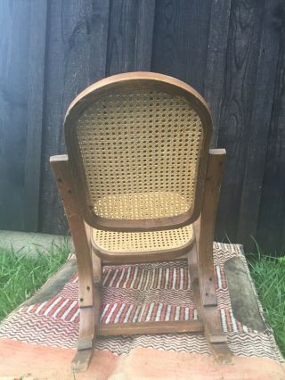Vintage Bentwood Child Rocking Chair Thonet Style Cane Seat Wooden Rocker 5