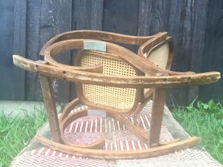 Vintage Bentwood Child Rocking Chair Thonet Style Cane Seat Wooden Rocker 6