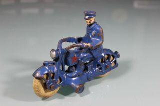 Vintage Antique Hubley Ac Williams Cast Iron Police Motorcycle Toy Harley Indian