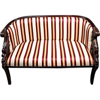 French Empire Style Mahogany Settee Loveseat Silk Upholstery Sofa Chaise Couch 2