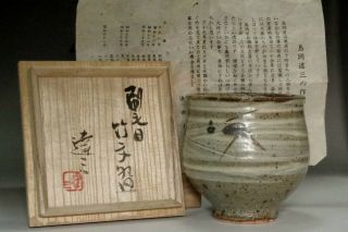 Shimaoka Tatsuzo (1919 - 2007) Brush Marked Tea Bowl 3561