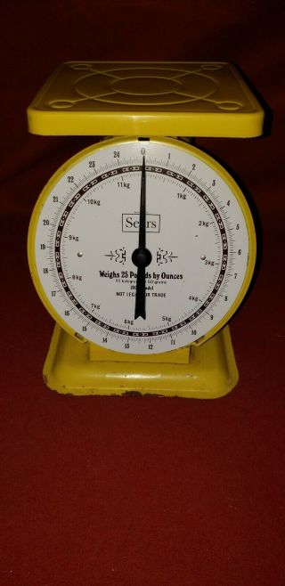 Vintage Sears 25 Lb Scale Yellow