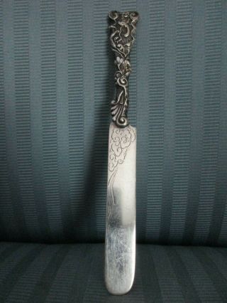 GORHAM 1880 HIZEN KNIFE Aesthetic BIRD Clouds STERLING SILVER.  925 FIGURAL Mono 11
