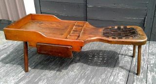 Antique Oak Cobblers Bench With Gallery 1860 Era