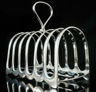 Large Heavy Silver Toast Rack,  Sheffield 1908,  Atkin Brothers