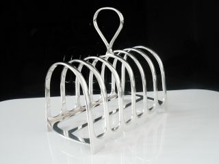 Large Heavy Silver Toast Rack,  Sheffield 1908,  Atkin Brothers 2