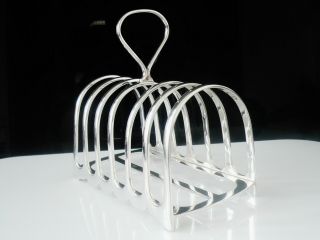 Large Heavy Silver Toast Rack,  Sheffield 1908,  Atkin Brothers 4