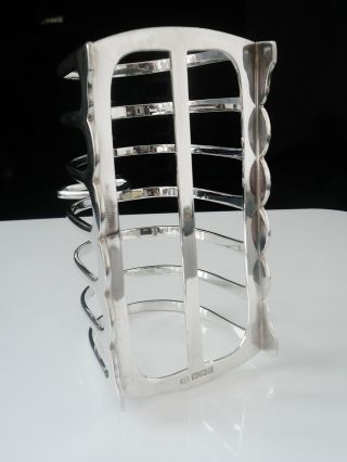 Large Heavy Silver Toast Rack,  Sheffield 1908,  Atkin Brothers 6