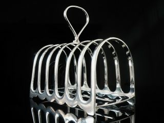 Large Heavy Silver Toast Rack,  Sheffield 1908,  Atkin Brothers 9