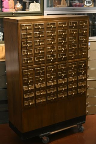 3 Antique Remington Rand Library Card Catalogs 60 drawers Vintage 3