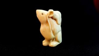 Detailed Hand Carved Japanese Bovine Bone Netsuke Mice or Rats - Antique 4