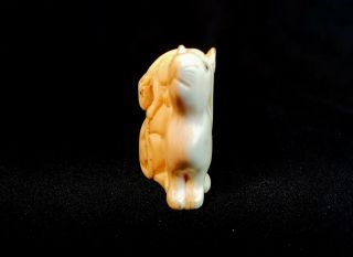 Detailed Hand Carved Japanese Bovine Bone Netsuke Mice or Rats - Antique 7