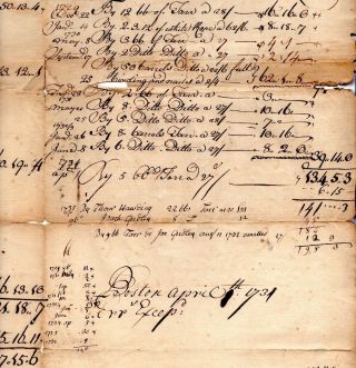 1729,  John Jeffries,  merchant,  disbursements of schooner Ann and Francis 3