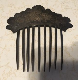 Victorian Silver Hair Comb