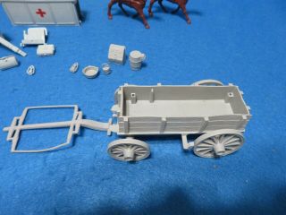 Marx Giant Blue& Gray playset complete ambulance wagon with horses,  all acc ' s 4