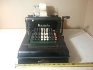 Antique 1920s Burroughs 8 Column Vintage Hand Crank Adding Machine 11