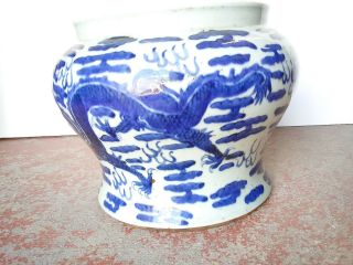 20th Century Handmade And Handpainted Kangxi Inspired Widemouth Storage Jar