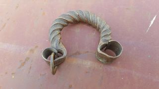 African Manilla Currency Slave Decorated Bracelet Heavy Bronze
