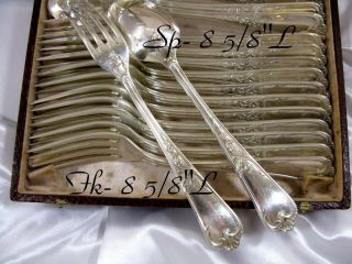 Louis XV Orfevrerie Ercuis Silver Fork & Spoons 24Pc.  w/Box 3