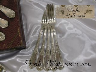 Louis XV Orfevrerie Ercuis Silver Fork & Spoons 24Pc.  w/Box 4