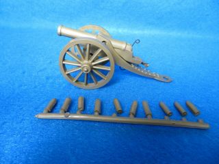 Marx Giant Blue& Gray Playset Firing Gold Cannon With All 10 Shells 2